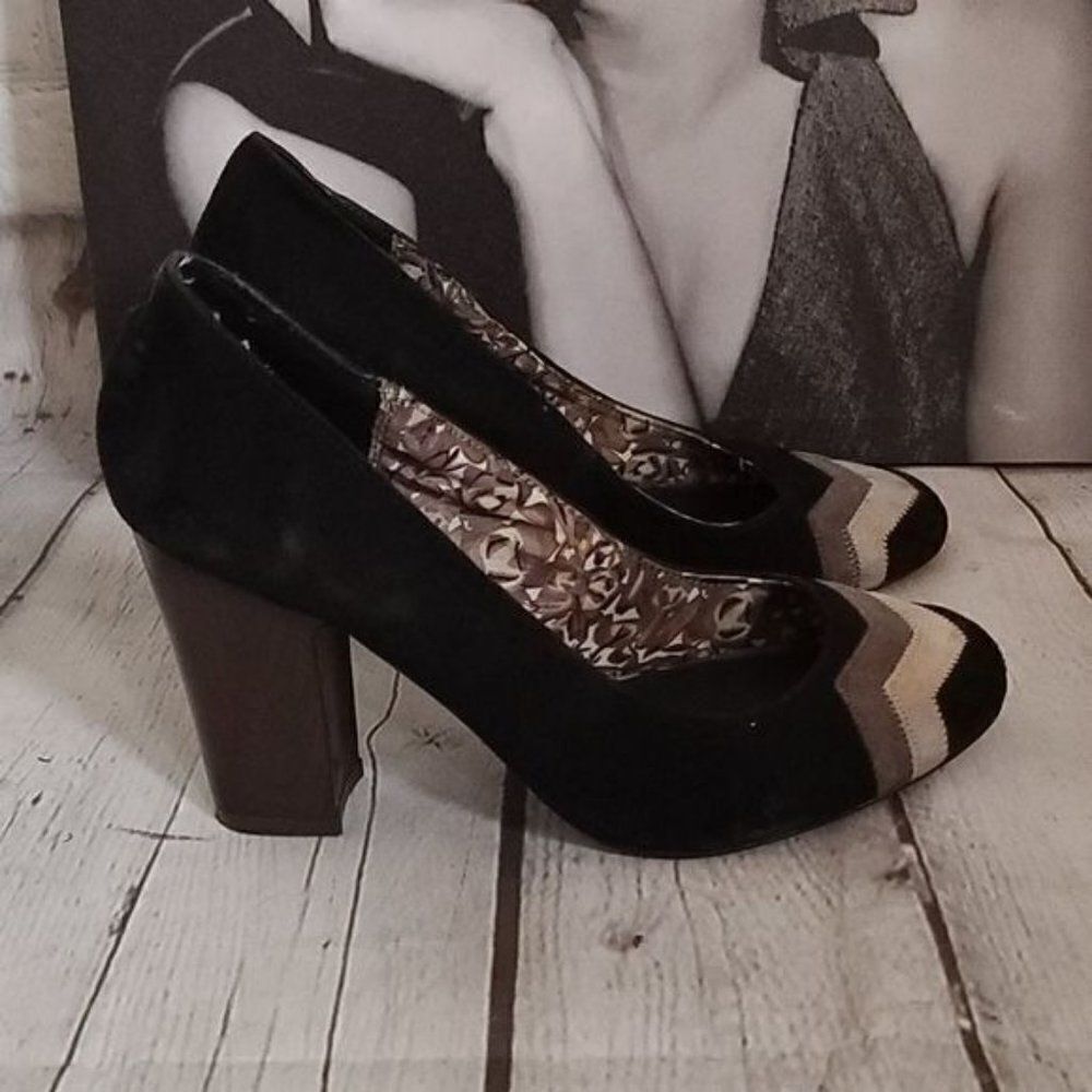 Missoni for Target Black Chevron Block High Heel size 8